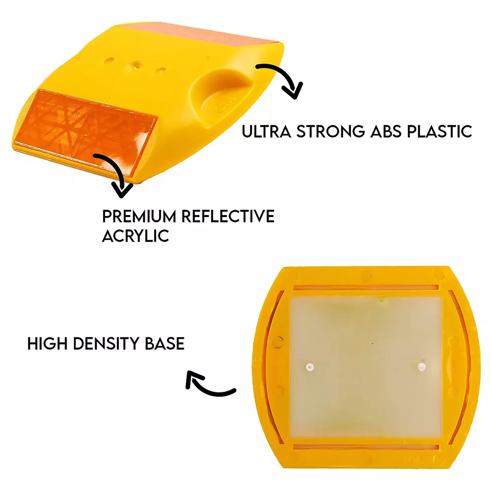 TK Reflective Studs 300 m Visibility Plastic Yellow, Orange (Pack of 10)