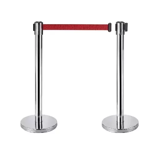 Kovrdo Stainless Steel Queue Manager For Streamlined People Flow 2.0 m (Retractable) Belt