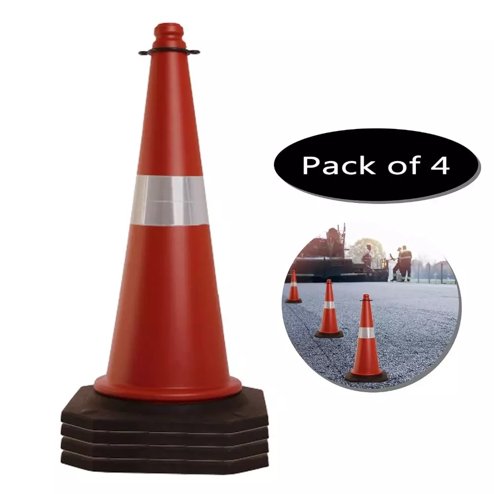 generic-cf-ind-traffic-safety-pvc-cone-set-with-reflective-strips-4-m-chain-barrier-750-mm-size-pack-of-4