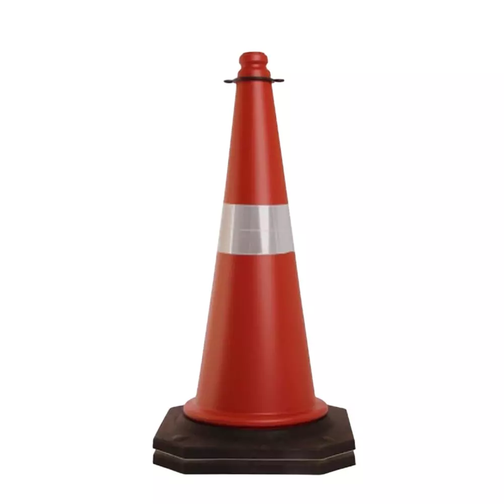 GENERIC Traffic Safety Cone with Reflective Strips 750 mm (29.5 inch)Size Heavy-Duty Construction Zone Equipment PVC (Pack of 4)