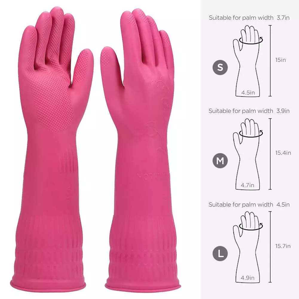 Swavind Safety Hand Gloves High-Quality Natural Rubber Textured Palm and Fingers Pink Free Size (Pack of 600 Pair)