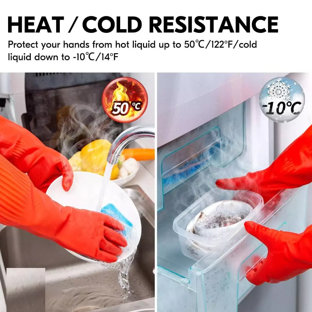 Swavind Safety Hand Gloves High-Quality Natural Rubber Chemical Resistant Red Free Size (Pack of 12 Pair)
