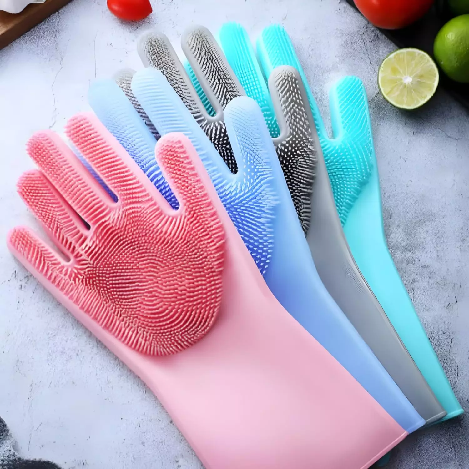Swavind Safety Hand Gloves High-Quality Natural Rubber Textured Palm and Fingers Multicolour Free Size