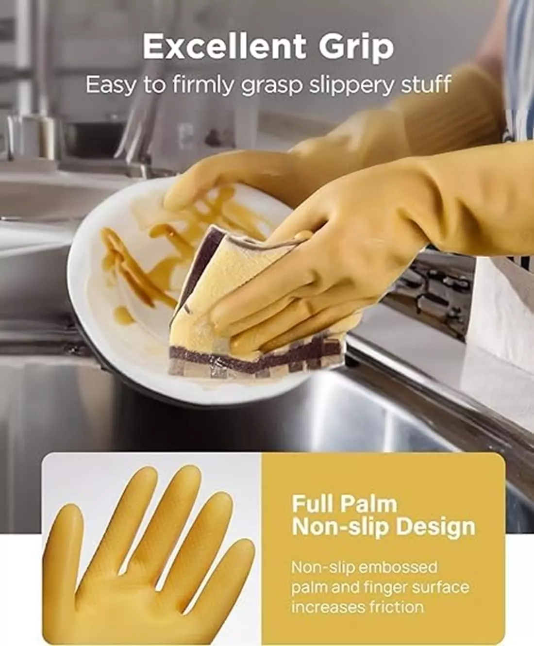Swavind Safety Hand Gloves High-Quality Natural Rubber Textured Palm and Fingers Skin Color Free Size