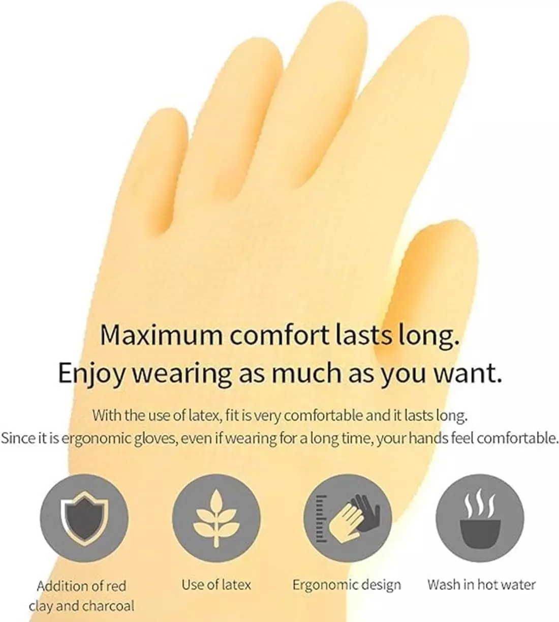 Swavind Safety Hand Gloves High-Quality Natural Rubber Textured Palm and Fingers Skin Color Free Size (Pack of 12 Pair)