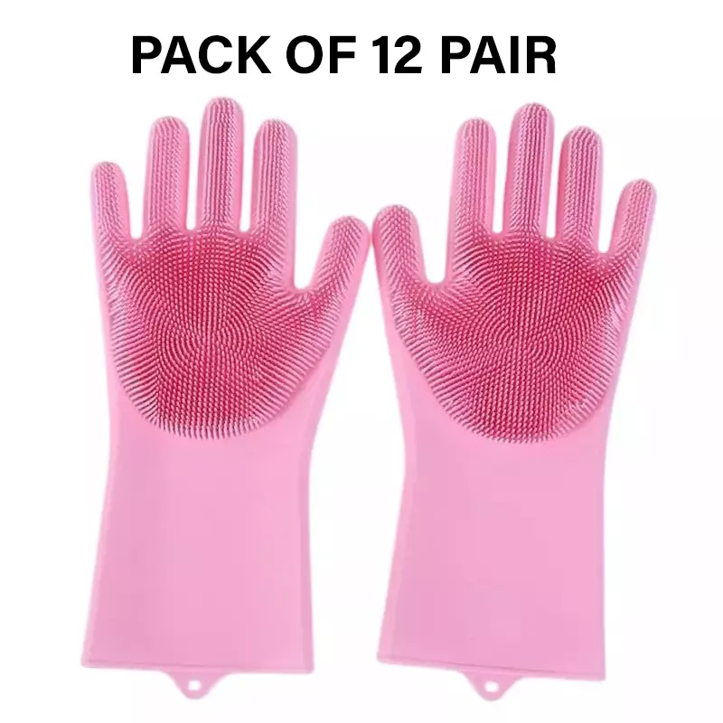 Swavind Safety Hand Gloves High-Quality Natural Rubber Textured Palm and Fingers Multicolour Free Size (Pack of 12 Pair)
