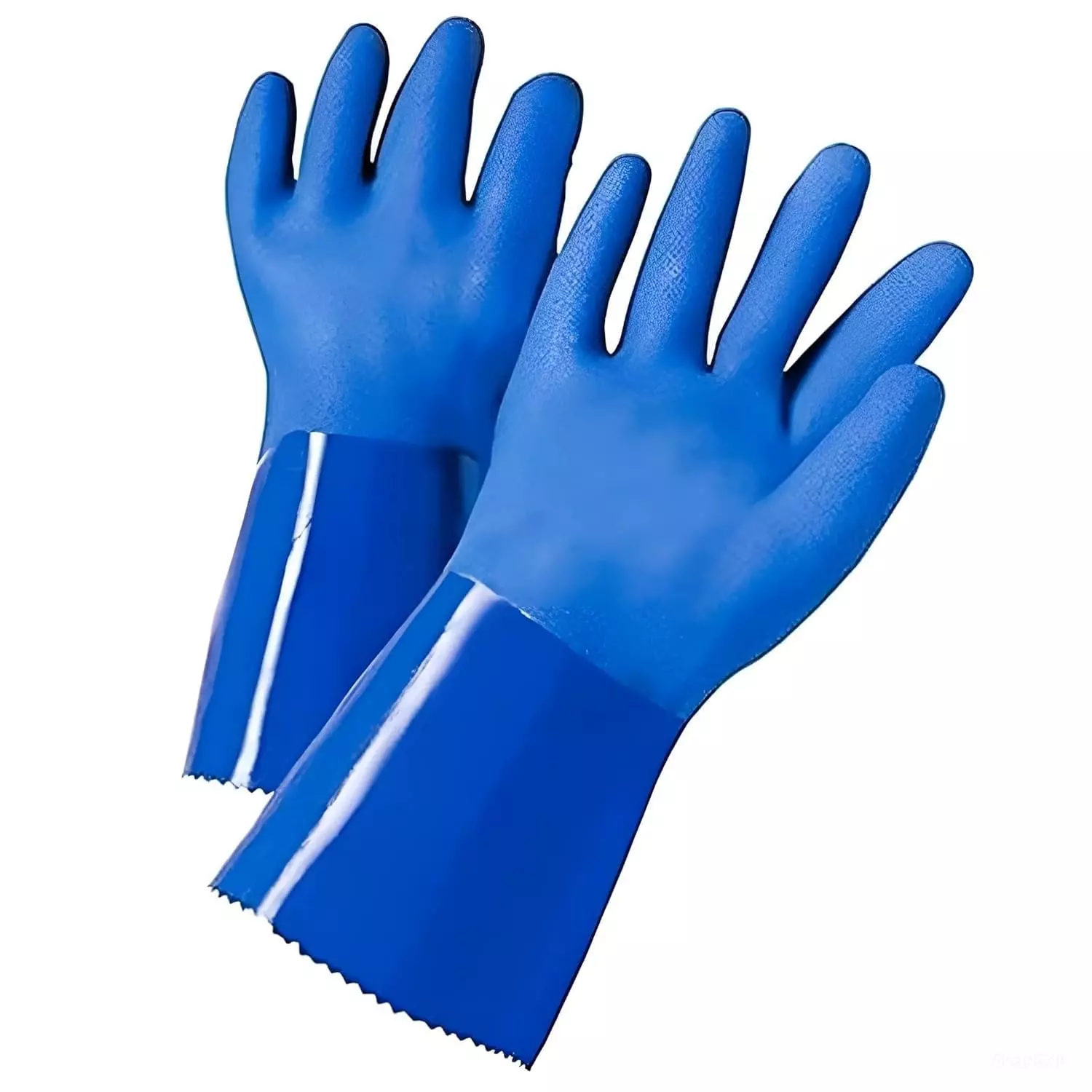 Swavind Safety Hand Gloves High-Quality PVC Textured Palm and Fingers 25 cm (10 inch) Length Blue Free Size (Pack of 600 Pair)