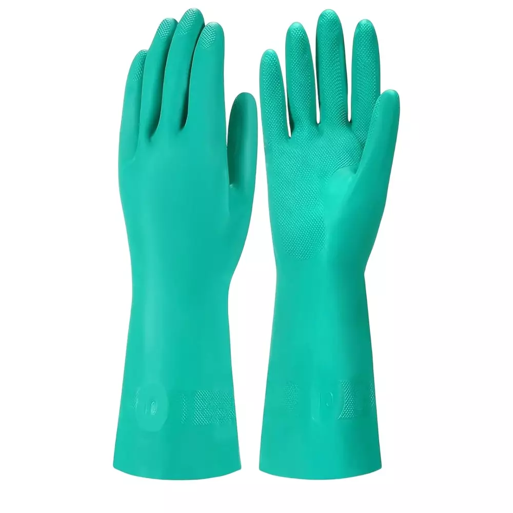 Swavind Safety Hand Gloves Chemical Resistant Natural Rubber Green Free Size (Pack of 600 Pair)