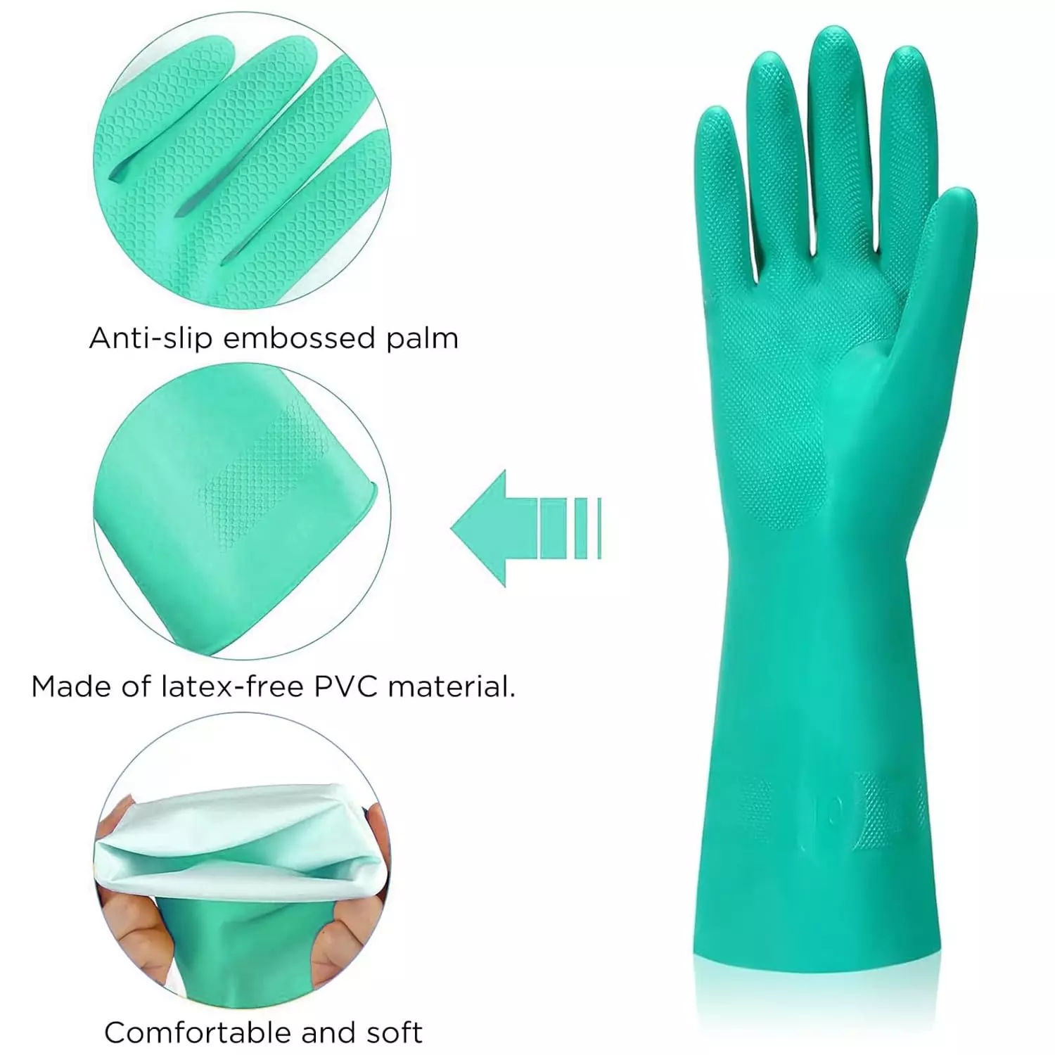 Swavind Safety Hand Gloves Chemical Resistant Natural Rubber Green Free Size (Pack of 600 Pair)