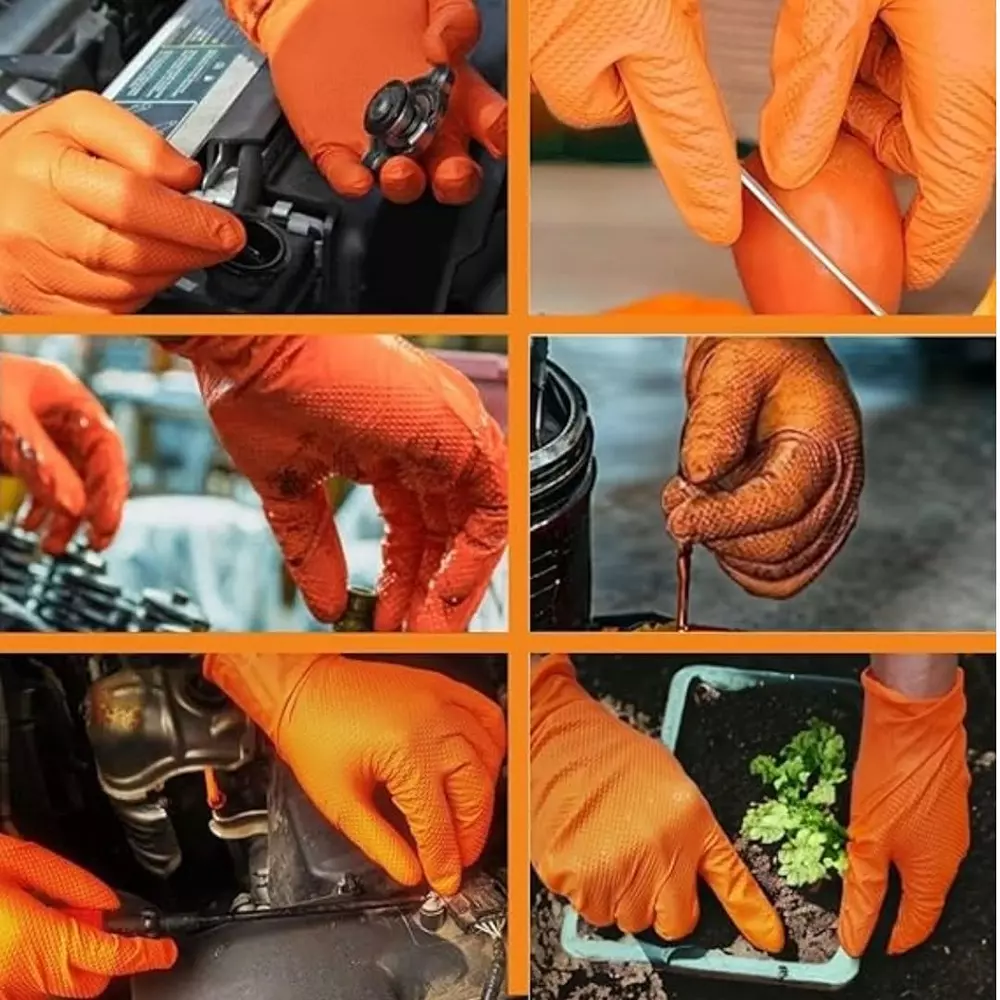Laxmi Safety Hand Gloves Orange Acid and Alkali Chemical Resistant 55.88 cm (22 inch) Long (Pack of 600 Pair)