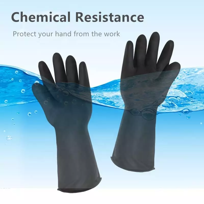 Laxmisafe Safety Hand Gloves High-Quality Natural Rubber Textured Grip Chemical Resistant Black Free Size (Pack of 120 Pair)