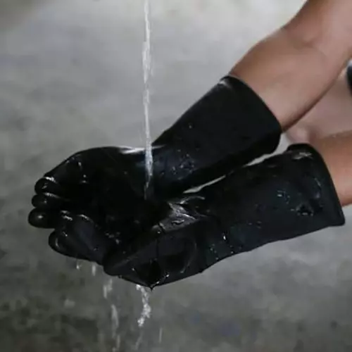 Laxmisafe Safety Hand Gloves High-Quality Natural Rubber Textured Grip Chemical Resistant Black Free Size (Pack of 120 Pair)