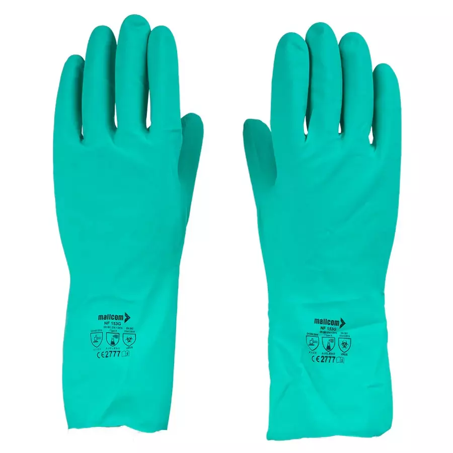 mallcom-chemical-resistant-nitrile-safety-gloves-flock-lined-green-l-size-with-raised-diamond-grip-nf153g-pack-of-4-pcs