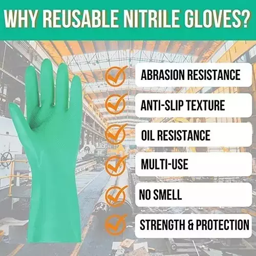 Generic Nitrile Chemical Resistant Rubber Hand Gloves