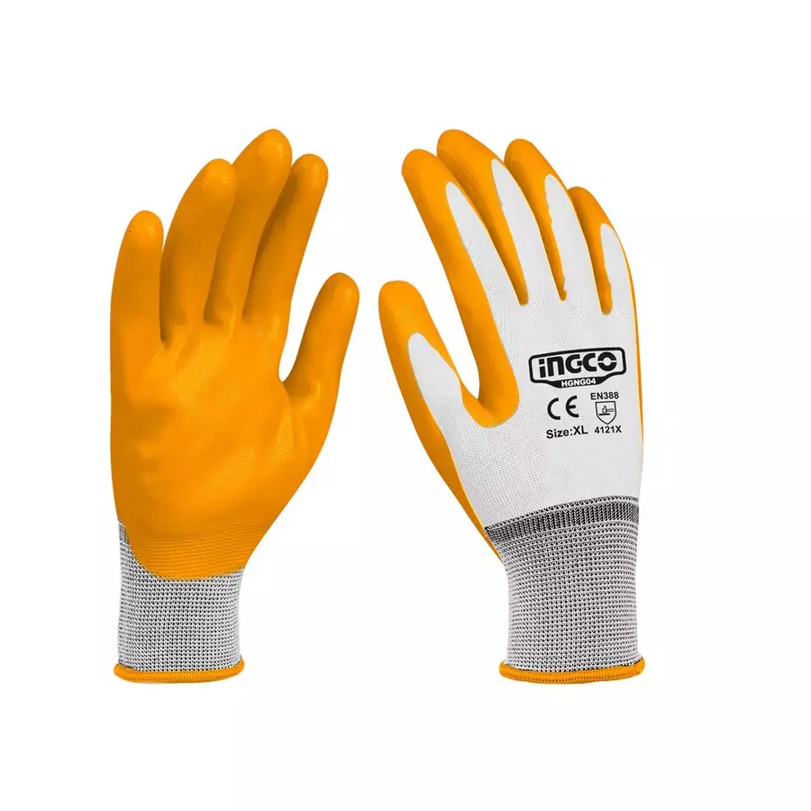 Ingco Nitrile Rubber Safety Gloves Size XL for Working in Oil Environments, HGNG04 (Pair of 1)
