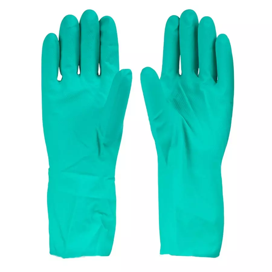mallcom-chemical-resistant-nitrile-safety-gloves-flock-lined-green-xl-size-with-raised-diamond-grip-nf153g-pack-of-4-pcs