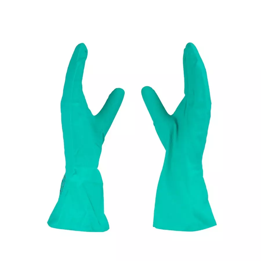 mallcom-chemical-resistant-nitrile-safety-gloves-flock-lined-green-xl-size-with-raised-diamond-grip-nf153g-pack-of-4-pcs