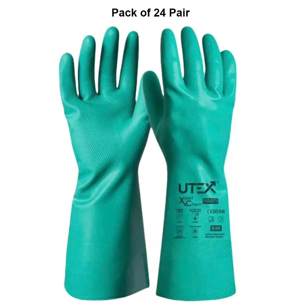 utex-xpert-chem-safety-hand-gloves-green-330-mm-length-l-size-nitrile-rubber-for-industrial-use-ha206-pack-of-24-pair