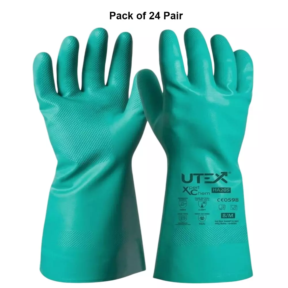 utex-xpert-chem-safety-hand-gloves-green-330-mm-length-l-size-nitrile-rubber-for-industrial-use-ha205-pack-of-24-pair