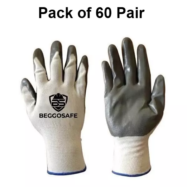 beggosafe-cut-resistant-gloves-nitrile-coated-rubber-material-reusable-grey-white-color-free-size-pack-of-60-pair