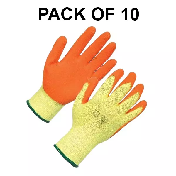 GENERIC Cut Resistant Gloves Nylon Oraneg Free Size (Pack of 10)