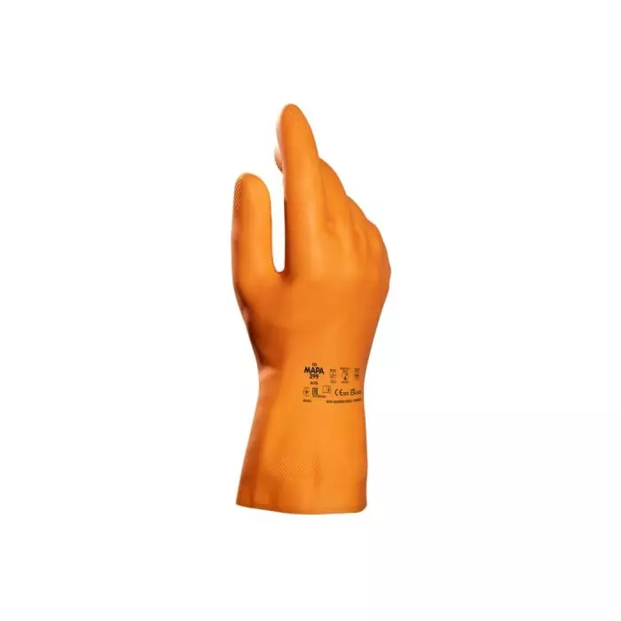 Mapa Alto 299 Orange Natural Latex Abrasion Resistant Chemical Resistant Cut Resistant Puncture Resistant Tear, 34299008