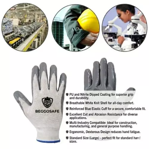 beggosafe-cut-resistant-gloves-nitrile-coated-rubber-material-reusable-grey-white-color-free-size-pack-of-12-pair