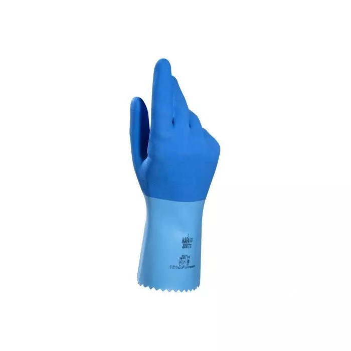 Mapa Jersette 301 Blue Latex Abrasion Resistant Chemical Resistant Cut Resistant Puncture Resistant Tear Resistant, 34301009