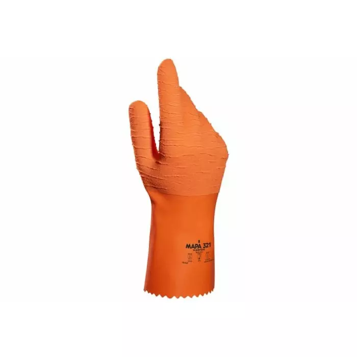 Mapa Harpon 321 Orange Natural Latex Abrasion Resistant Cut Resistant General Purpose Puncture Resistant Tear, 34321007