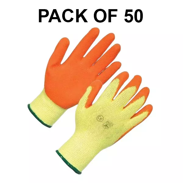 GENERIC Cut Resistant Gloves Nylon Oraneg Free Size (Pack of 50)