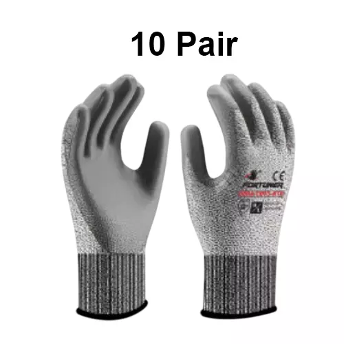 fortuner-level-5-cut-resistant-gloves-hpu-coated-grey-size-l-pack-of-10-pair