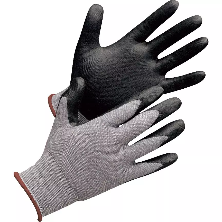 MIDORI Green Safety Gloves Gray / Black S Size 17.6 cm Palm Circumference, Nylon, Polyester, MHG150eks SS(4044102500)