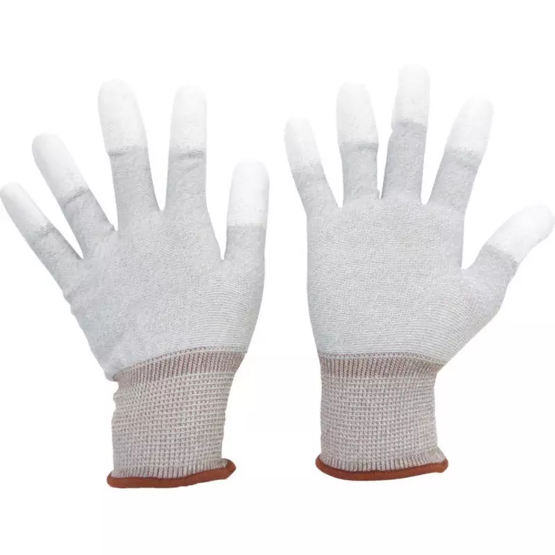 MIDORI Static Dissipative Gloves Gray SS Size 15.6 cm Palm Circumference, MCG601N-SS (Pack of 10 Pair)
