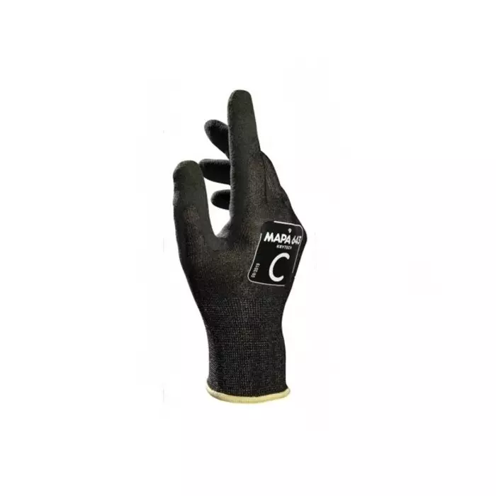 Mapa KRYTECH 643 Black HHPE Polyamide Spandex Cut Resistant Gloves Size 7 Nitrile Coating, 34643017