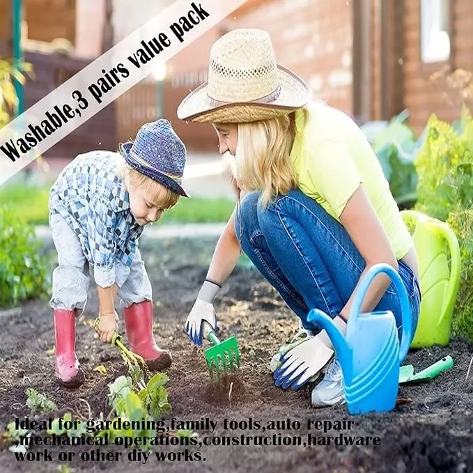 iMTSP Cut Resistant Gloves Nitrile Coated Standard Size White and Blue