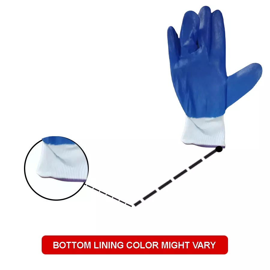 iMTSP Cut Resistant Gloves Nitrile Coated Standard Size White and Blue