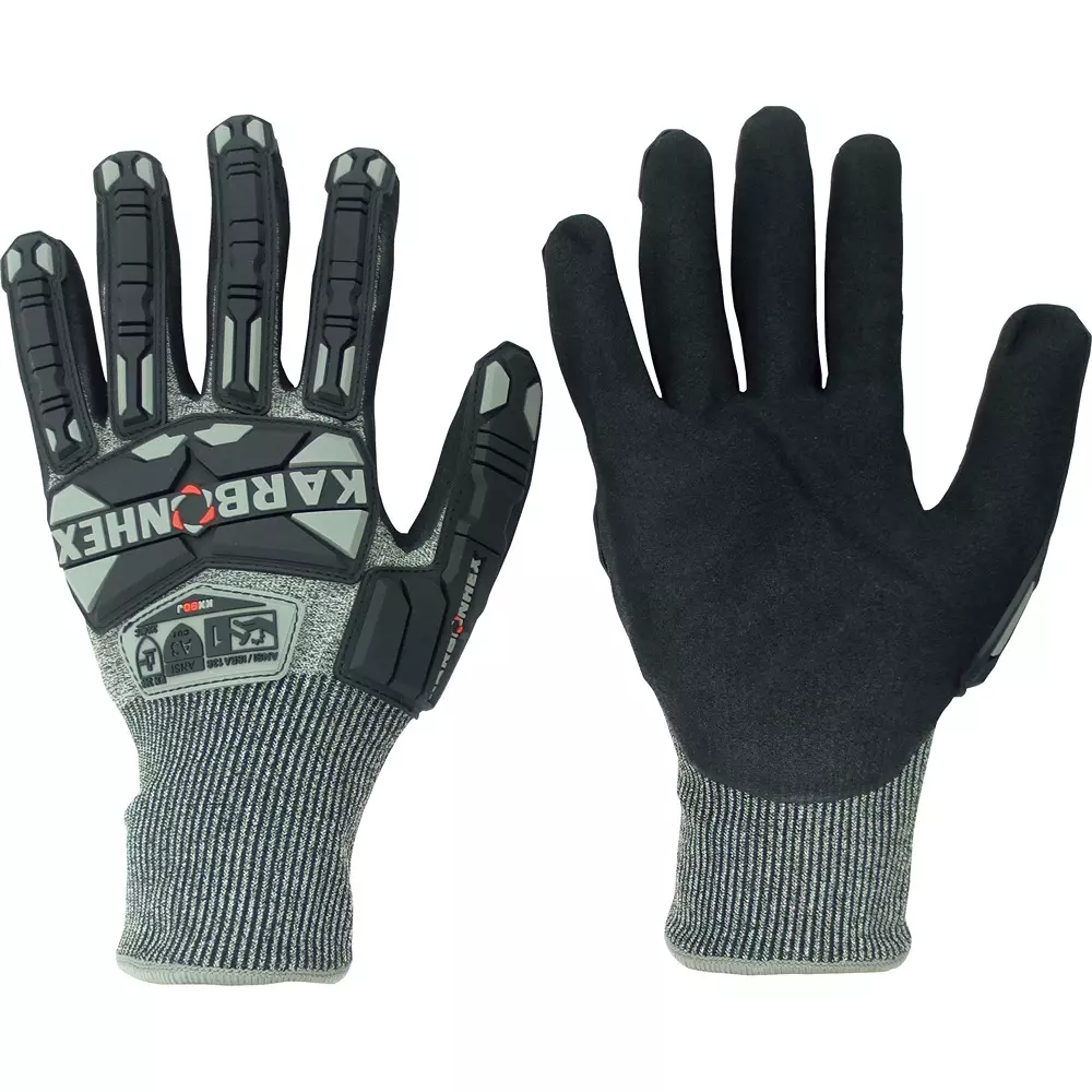 MIDORI Cut Resistance Gloves Gray / Black L Size 21.6 cm Palm Circumference, KX-90J-L