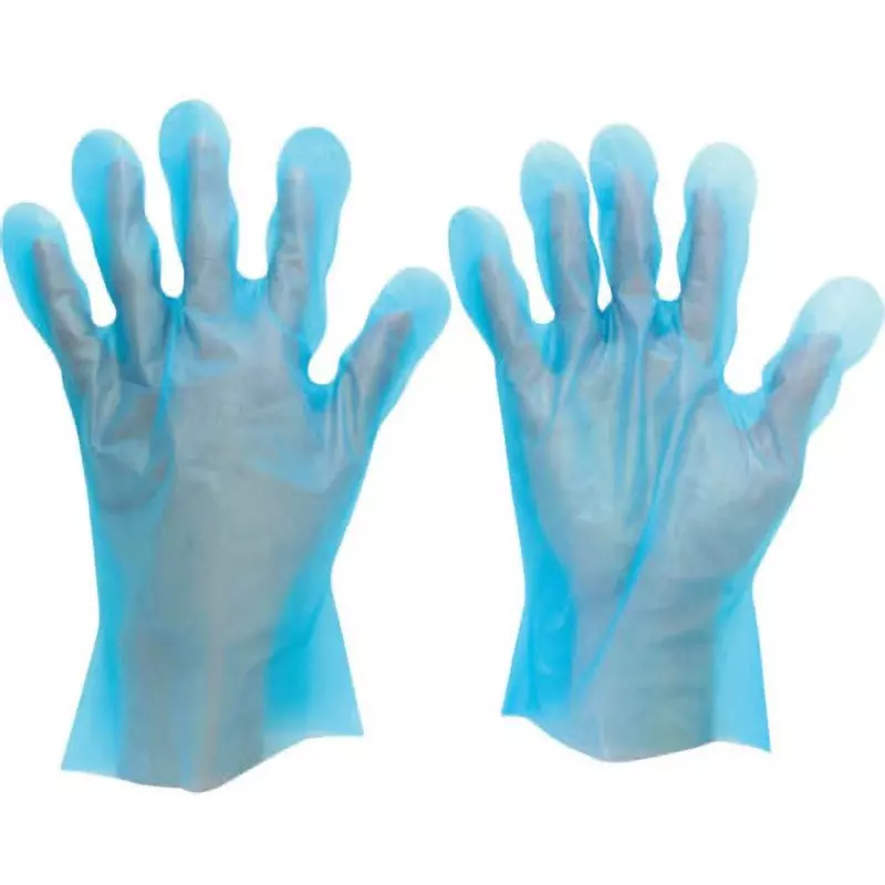 MIDORI Polyethylene Disposable Gloves Blue SS Size 25.0 cm Palm Circumference, VERTE-572 (Pack of 200 Pair)