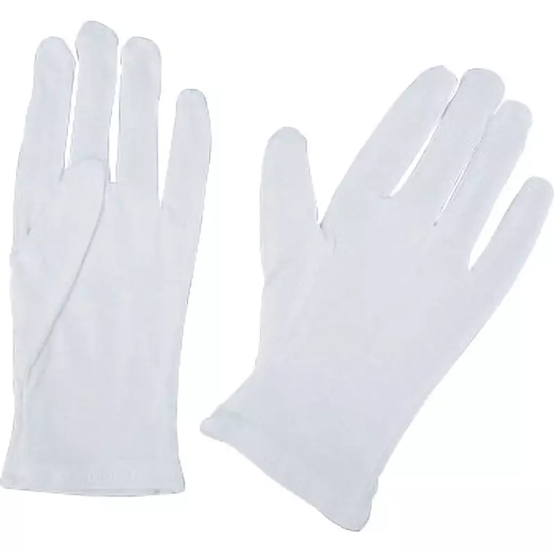 MIDORI Quality Control Gloves White M Size 18.0 cm Palm Circumference, MSM-01-M (Pack of 12 Pair)