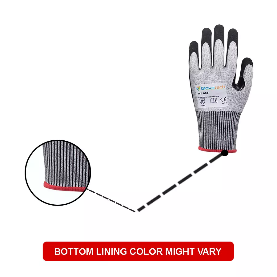 glovetech-cut-resistant-gloves-sandy-finish-coated-black-gray-xl-size-nt-007-pack-of-180