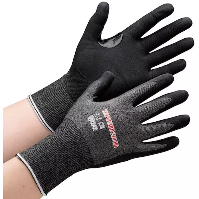 MIDORI Cut Resistance Gloves Black S Size 17.2 cm Palm Circumference, CUT GUARD-210MQ-S