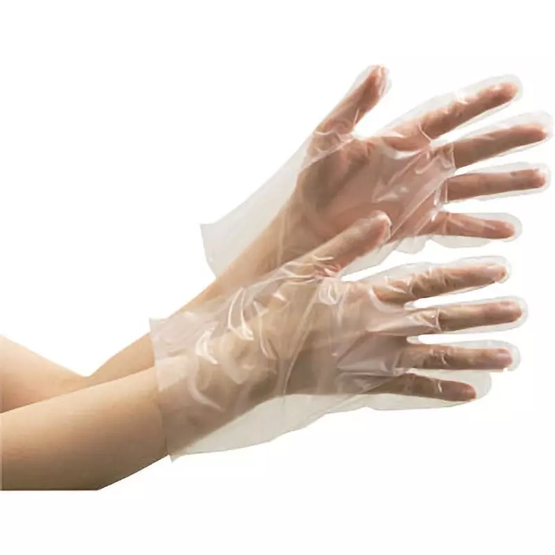MIDORI Polyethylene Disposable Gloves Clear M Size 29.0 cm Palm Circumference, VERTE-580-M (Pack of 30 Boxes)