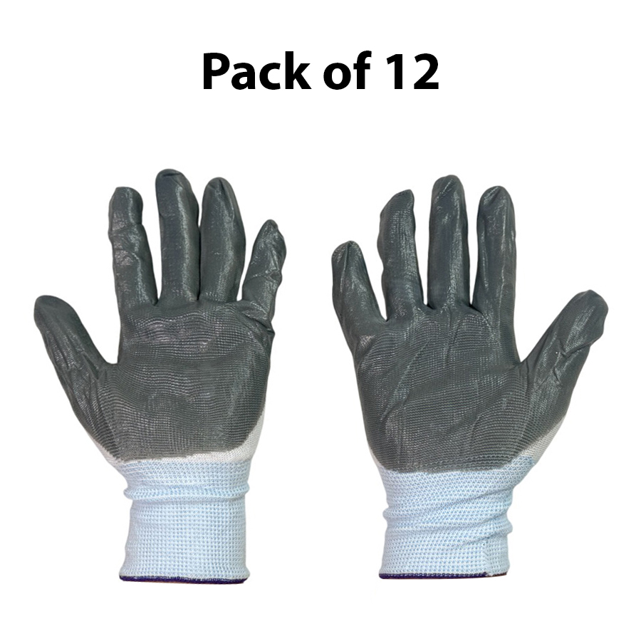 GENERIC White and Grey Standard Cut Resistant Gloves, (Pack of 12)