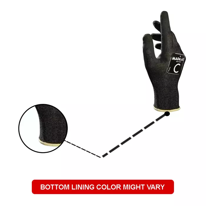 Mapa KRYTECH 643 Black HHPE Polyamide Spandex Cut Resistant Gloves Size 10 Nitrile Coating, 34643010