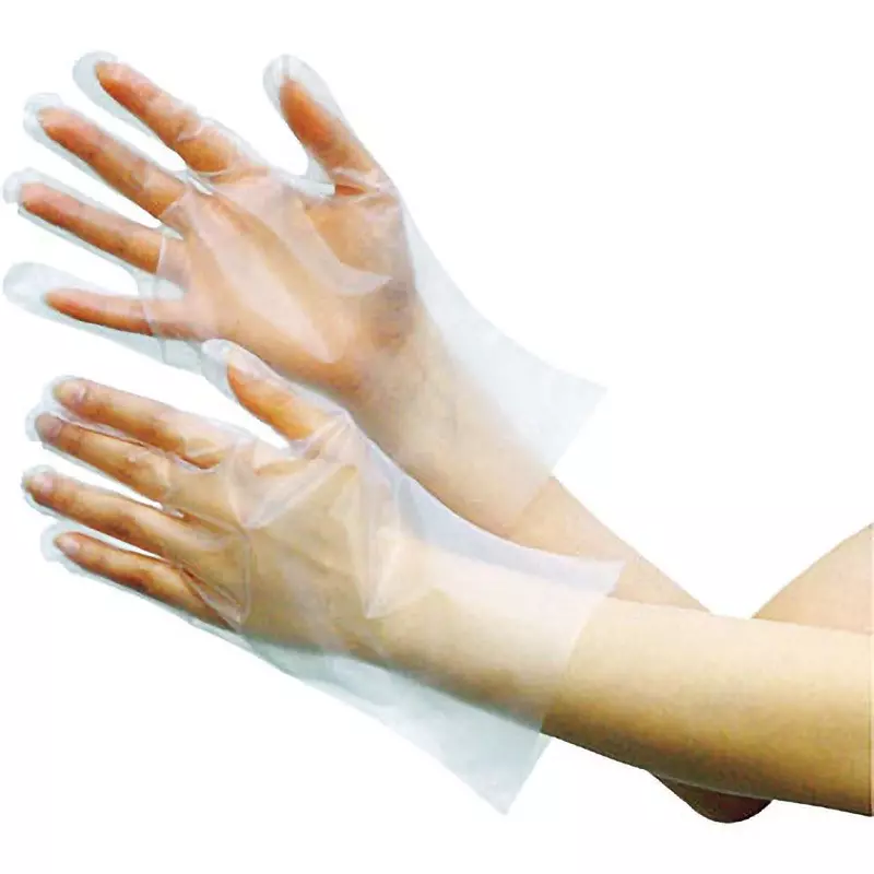 MIDORI Polyethylene Disposable Gloves Clear L Size 31.0 cm Palm Circumference, VERTE-565N-L (Pack of 200 Pair)