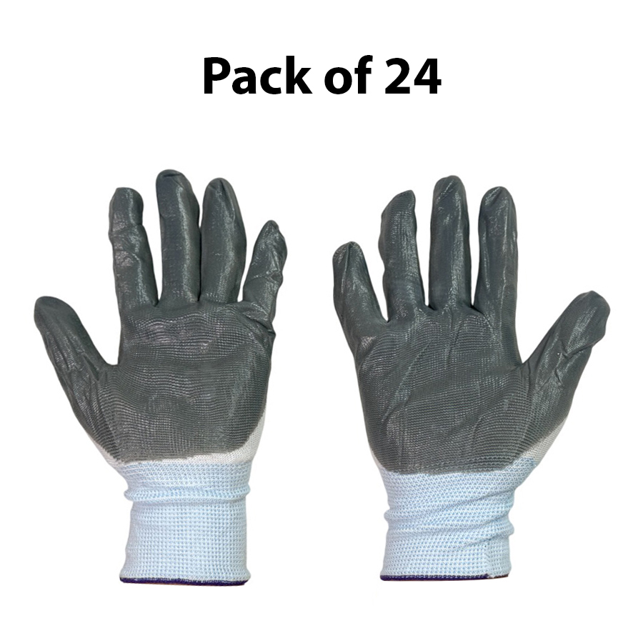 GENERIC White and Grey Standard Cut Resistant Gloves, (Pack of 24)