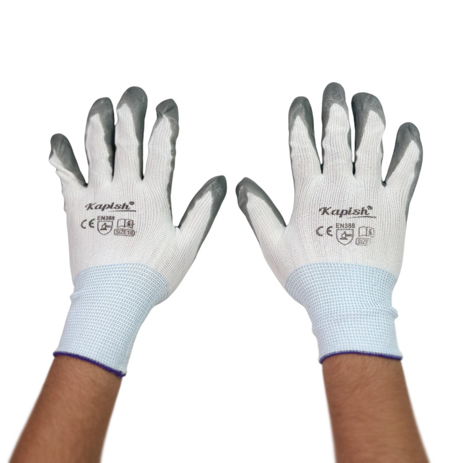 GENERIC White and Grey Standard Cut Resistant Gloves, (Pack of 24)