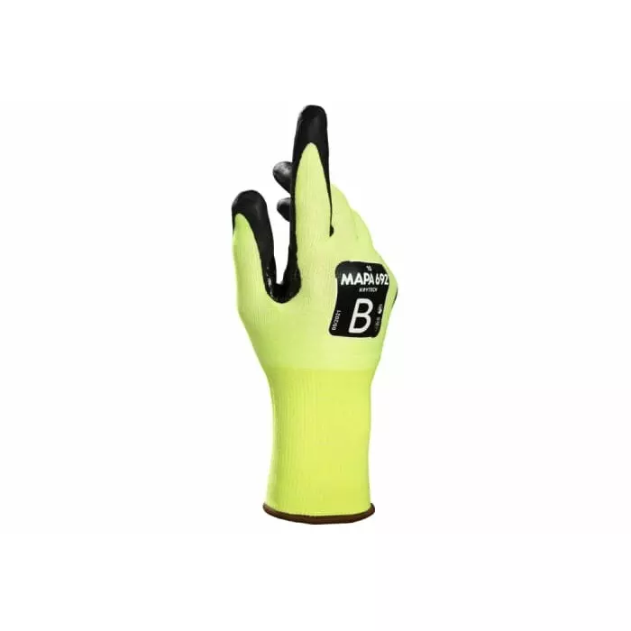Mapa KryTech 692 Yellow Nitrile Foam Abrasion Resistant Cut Resistant General Purpose Puncture Resistant Tear, 34692001