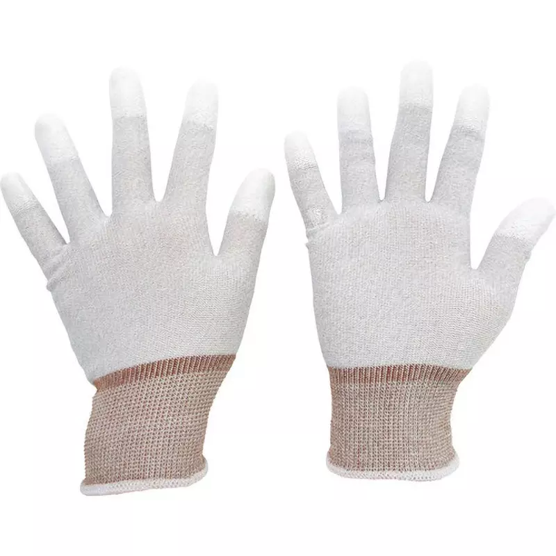 MIDORI Static Dissipative Gloves Gray SS Size 15 Gauge Nylon with Carbon Conductive Yarn, MCG801N-SS (Pack of 10 Pair)