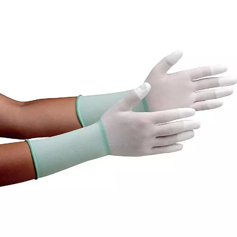MIDORI Low Dust Generation Gloves White LL Size 17.0 cm Palm Circumference, MCG-501N-LONG-LL (Pack of 10 Pair)